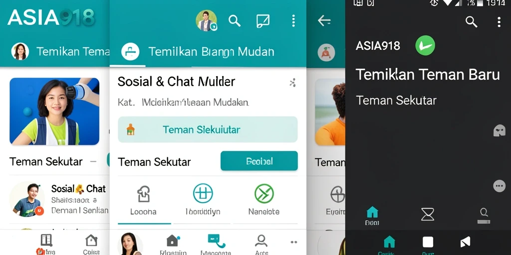 Antarmuka ASIA918 yang intuitif dan menarik, siap untuk menjalin pertemanan.