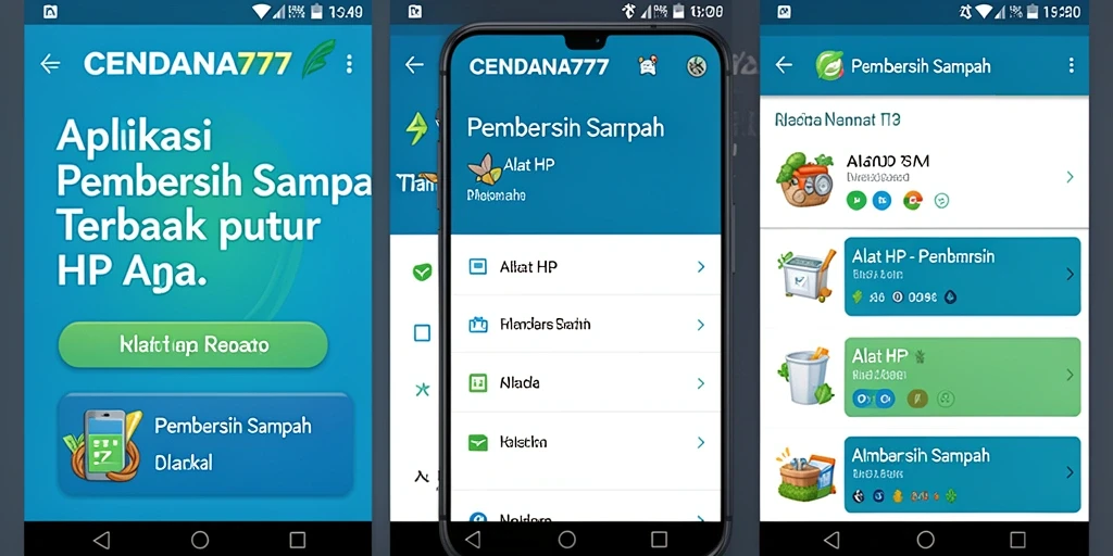 Tampilan antarmuka CENDANA777 yang sederhana dan efektif untuk Pembersih Sampah.
