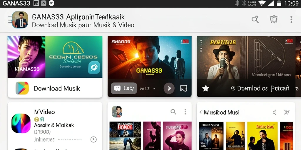 Antarmuka aplikasi GANAS33 untuk Download Musik yang intuitif dan menarik.