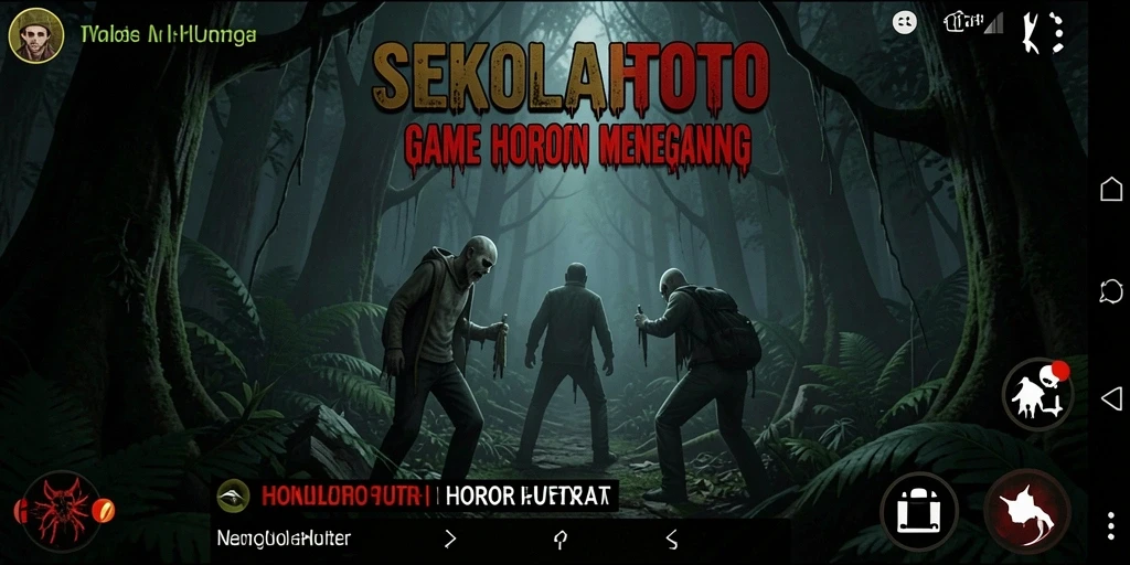 Tampilan antarmuka permainan SEKOLAHTOTO yang menyeramkan dan menegangkan.