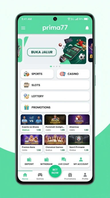 Tampilan link alternatif prima77