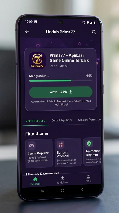 Tampilan halaman APK prima77