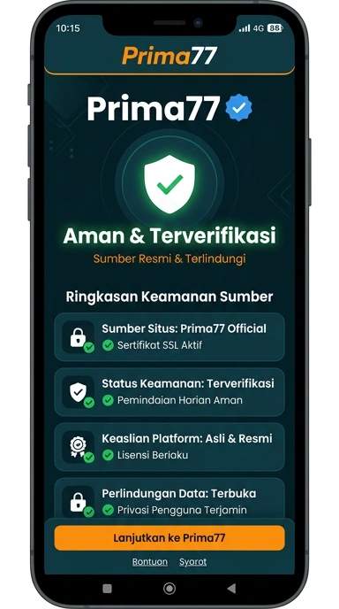 Tampilan kanal resmi prima77